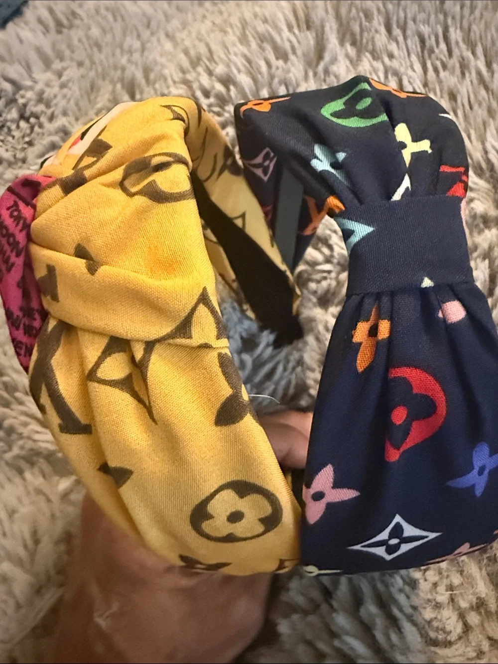 Louis Vuitton Navy & Yellow Kids Monogram Headbands